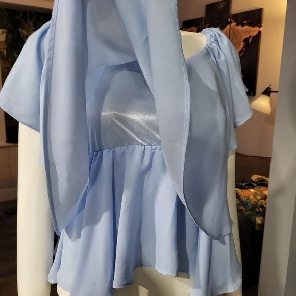 MIIA - Wide neck Ruffle layers Blouses - Picture 6 of 9